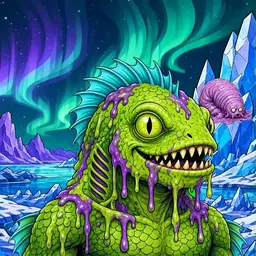 Oozlings #1978, Swamp Fish · Aurora Ice