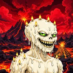Oozlings #1980, Candle Wax · Lava Fields