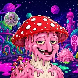Oozlings #1983, Mushroom Head · Neon City