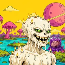 Oozlings #1989, Candle Wax · Turquoise Swamp