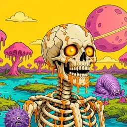 Oozlings #1991, Skull · Turquoise Swamp