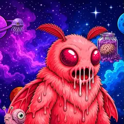 Oozlings #1993, Mutated Mutant Moth · Void Nebula