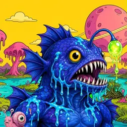 Oozlings #1995, Anglerfish · Turquoise Swamp
