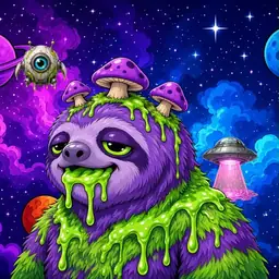 Oozlings #1999, Slime Sloth · Void Nebula