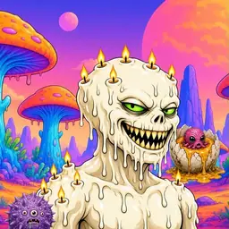Oozlings #2000, Candle Wax · Mushroom Desert