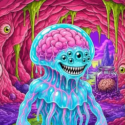 Oozlings #2008, Jellyfish Brain · Flesh Cave