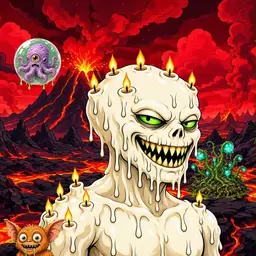 Oozlings #201, Candle Wax · Lava Fields