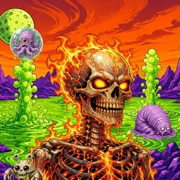 Oozlings #2017, Fire Skull · Acid Lake