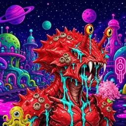 Oozlings #202, Crab · Neon City