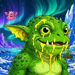 Oozlings #2020, Mutated Toad Goblin · Aurora Ice