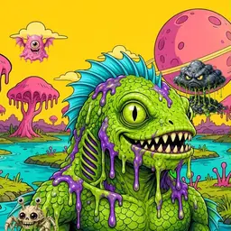 Oozlings #2027, Swamp Fish · Turquoise Swamp