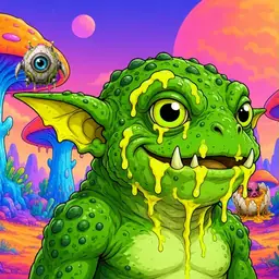 Oozlings #2030, Mutated Toad Goblin · Mushroom Desert