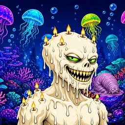 Oozlings #2031, Candle Wax · Glow Reef