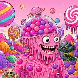 Oozlings #2036, Gumball Brain · Candy Planet