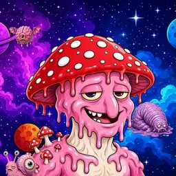 Oozlings #2037, Mushroom Head · Void Nebula