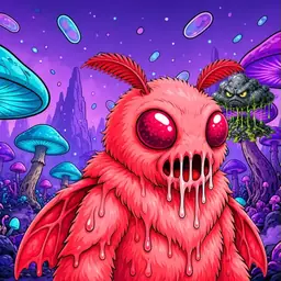 Oozlings #204, Mutated Mutant Moth · Fungus Forest
