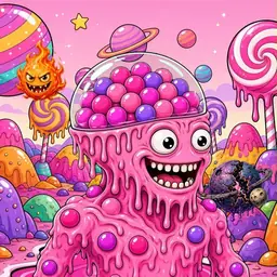 Oozlings #2040, Gumball Brain · Candy Planet