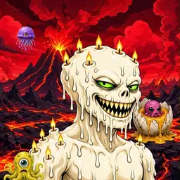 Oozlings #2041, Candle Wax · Lava Fields
