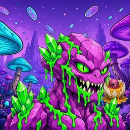 Oozlings #2045, Mutated Crystal Rock · Fungus Forest