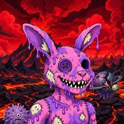 Oozlings #2047, Zombie Bunny · Lava Fields