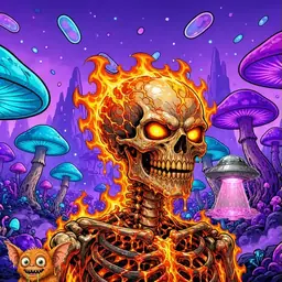 Oozlings #2048, Fire Skull · Fungus Forest