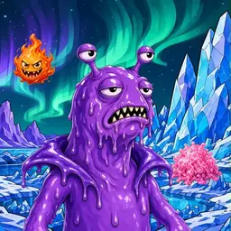 Oozlings #205, Slug · Aurora Ice