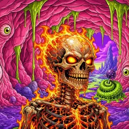 Oozlings #2053, Fire Skull · Flesh Cave
