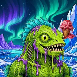 Oozlings #2054, Swamp Fish · Aurora Ice