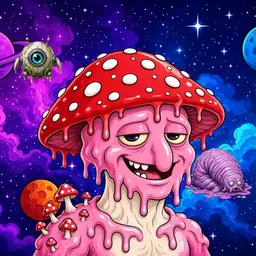 Oozlings #2056, Mushroom Head · Void Nebula
