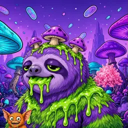 Oozlings #2066, Slime Sloth · Fungus Forest