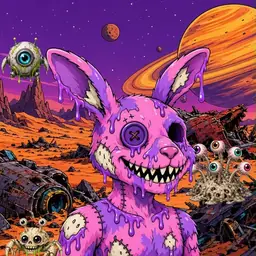 Oozlings #2067, Zombie Bunny · Ship Junkyard