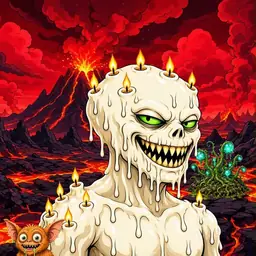 Oozlings #2069, Candle Wax · Lava Fields