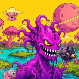 Oozlings #2070, Squid · Turquoise Swamp