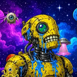 Oozlings #2075, Mutated Rusty Robot · Void Nebula