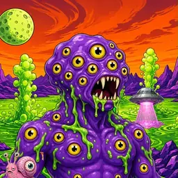 Oozlings #2077, Eyeball Cluster · Acid Lake