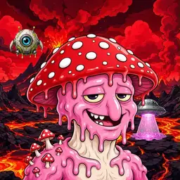 Oozlings #2079, Mushroom Head · Lava Fields
