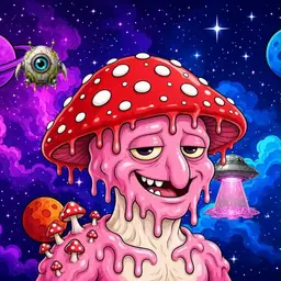 Oozlings #2087, Mushroom Head · Void Nebula