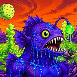 Oozlings #2088, Mutated Anglerfish · Acid Lake