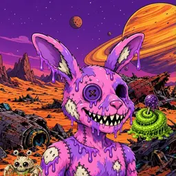 Oozlings #21, Zombie Bunny · Ship Junkyard