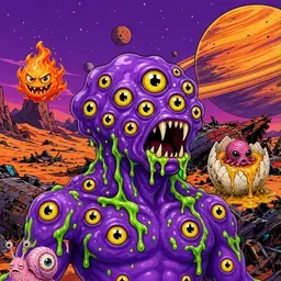 Oozlings #2107, Eyeball Cluster · Ship Junkyard