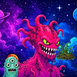 Oozlings #2109, Mutated Squid · Void Nebula