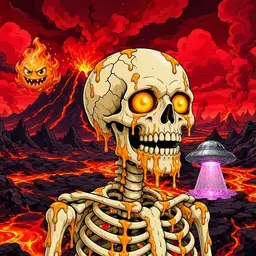 Oozlings #211, Skull · Lava Fields