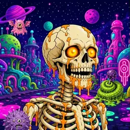 Oozlings #2110, Skull · Neon City