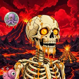 Oozlings #2124, Skull · Lava Fields