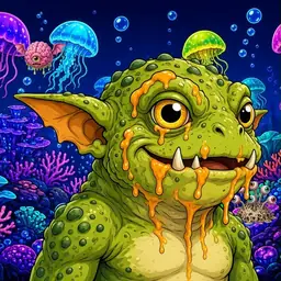 Oozlings #2125, Toad Goblin · Glow Reef
