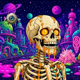 Oozlings #2129, Skull · Neon City