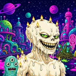 Oozlings #2130, Candle Wax · Neon City