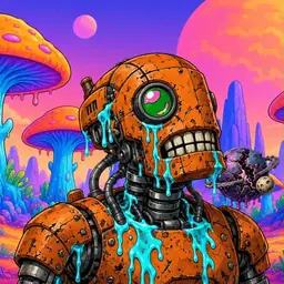 Oozlings #2132, Rusty Robot · Mushroom Desert