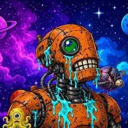 Oozlings #2136, Rusty Robot · Void Nebula