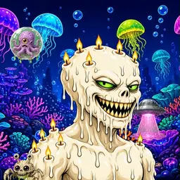 Oozlings #2143, Candle Wax · Glow Reef